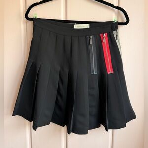 Atelier Nicole Miller Black Skater Skirt with Red and Gray Zipper Details sz4